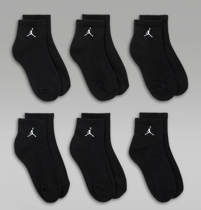 Sei Paia di Calzini Jordan Everyday Essentials - Nero