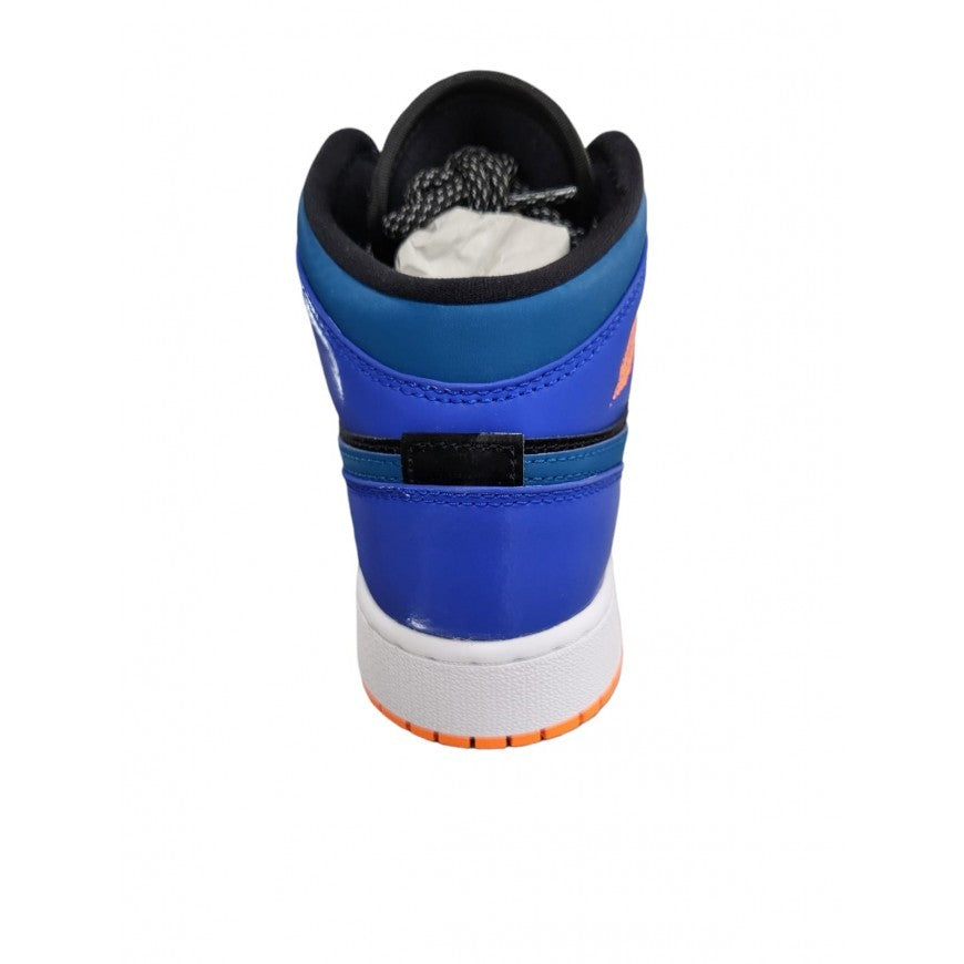 SNEAKERS NIKE AIR JORDAN 1 MID RACER-PELLE- BLU/AZZURRO/NERO-554725-440