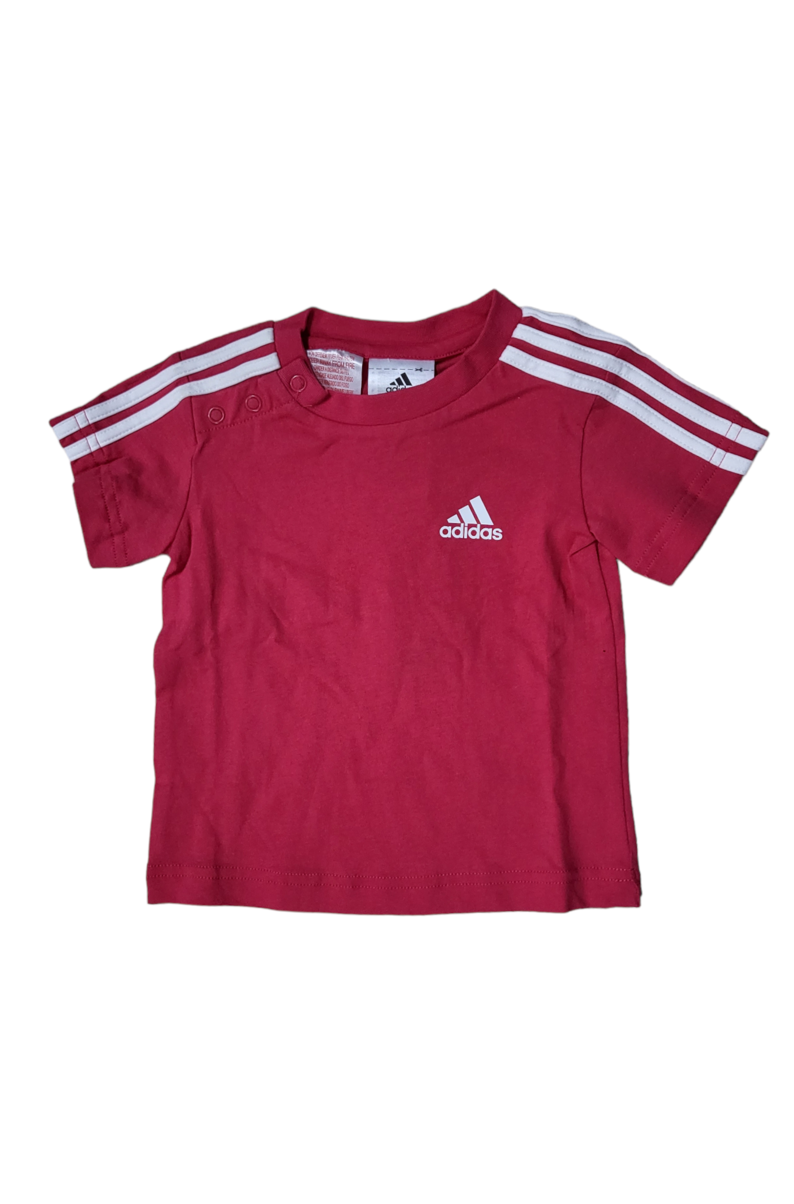 T-SHIRT BAMBINA ADIDAS FUCSIA IN COTONE