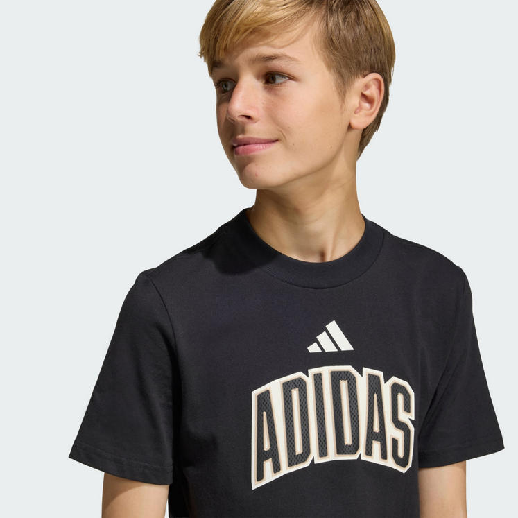 T-shirt adidas ragazzo STADIUM LETTERING - NERO