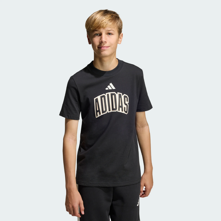 T-shirt adidas ragazzo STADIUM LETTERING - NERO