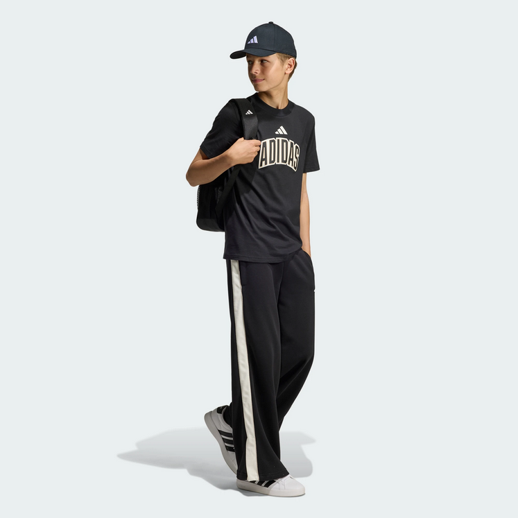 T-shirt adidas ragazzo STADIUM LETTERING - NERO