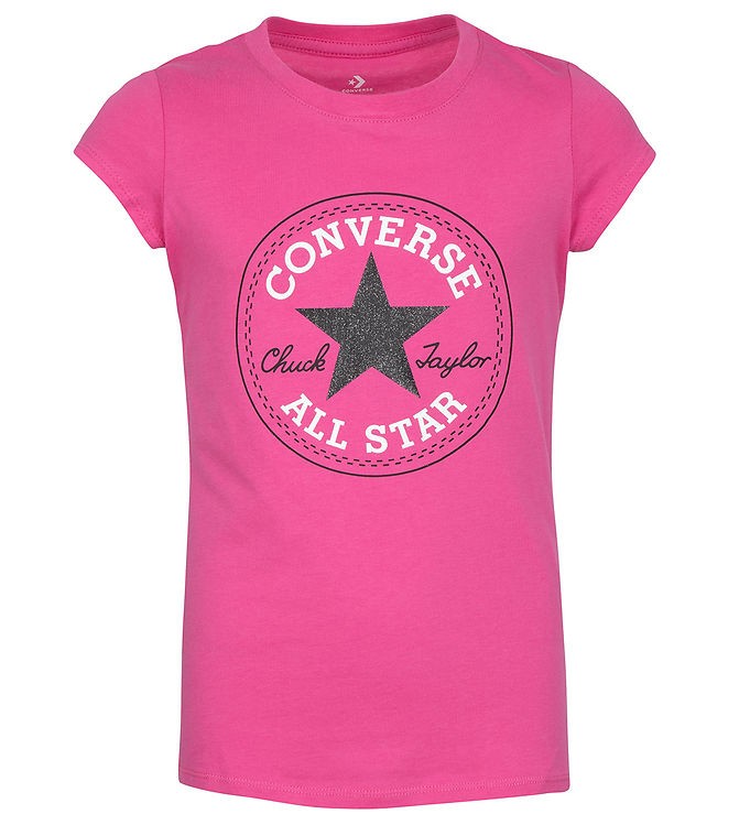 T-Shirt Bambina Convese Chuck Patch - Fucsia