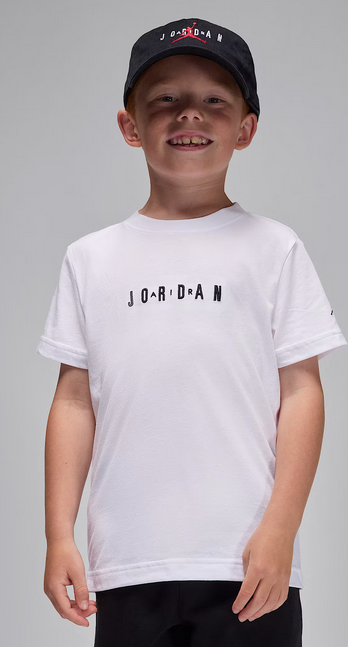 T-Shirt Bambino Jordan Wordmark - Bianco