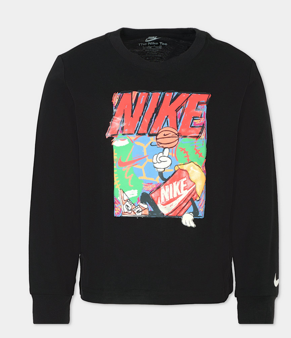 Felpa Bambino Nike Long-sleeved basketball shirt - Nero