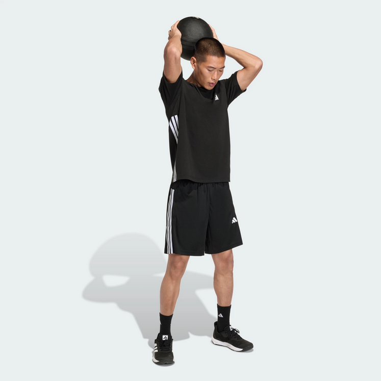 T-shirt da uomo Adidas ESSENTIALS FEELREADY 3 STRIPES - NERO