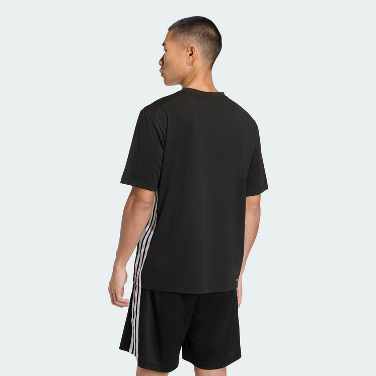 T-shirt da uomo Adidas ESSENTIALS FEELREADY 3 STRIPES - NERO