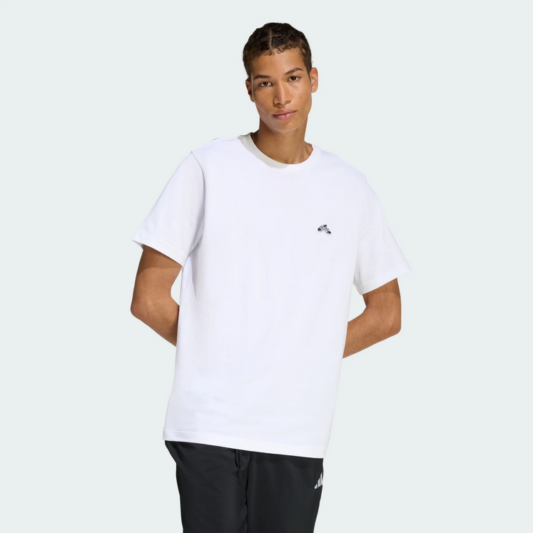 T-shirt da uomo Adidas SLIDE TRIM - BIANCA