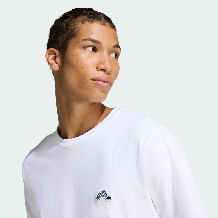 T-shirt da uomo Adidas SLIDE TRIM - BIANCA