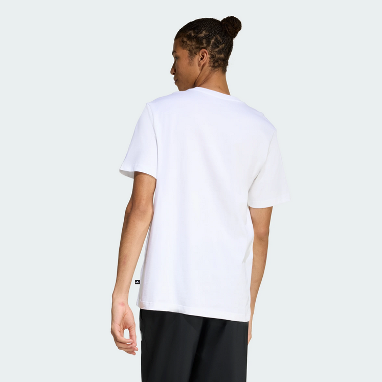 T-shirt da uomo Adidas SLIDE TRIM - BIANCA