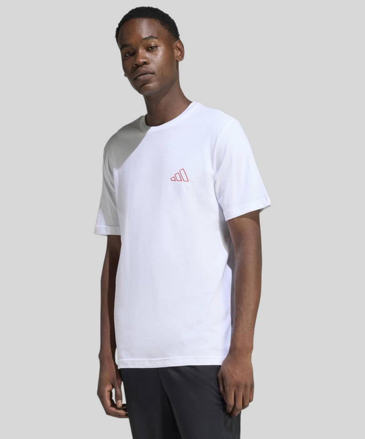 T-shirt da uomo Adidas Triple Stripe Vibe - BIANCA