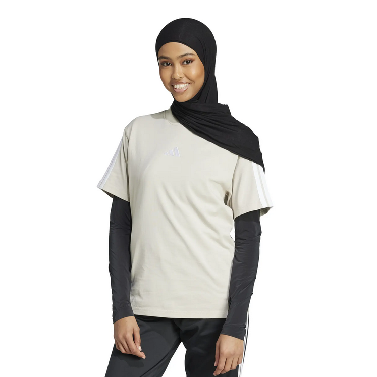 T-SHIRT DONNA Adidas 3 STRIPES SJ - BEIGE