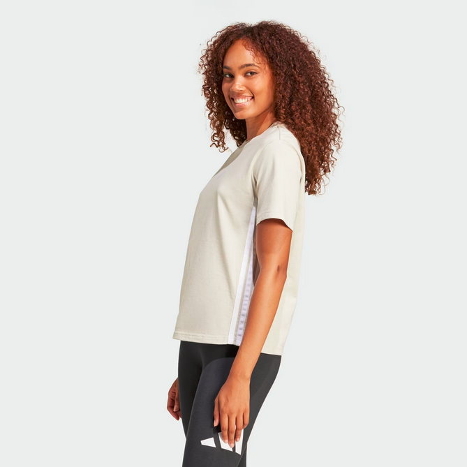 T-SHIRT DONNA Adidas Essentials 3 stripes - BEIGE