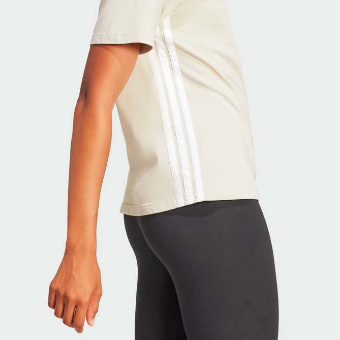 T-SHIRT DONNA Adidas Essentials 3 stripes - BEIGE