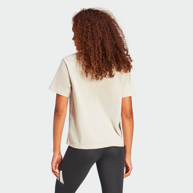 T-SHIRT DONNA Adidas Essentials 3 stripes - BEIGE