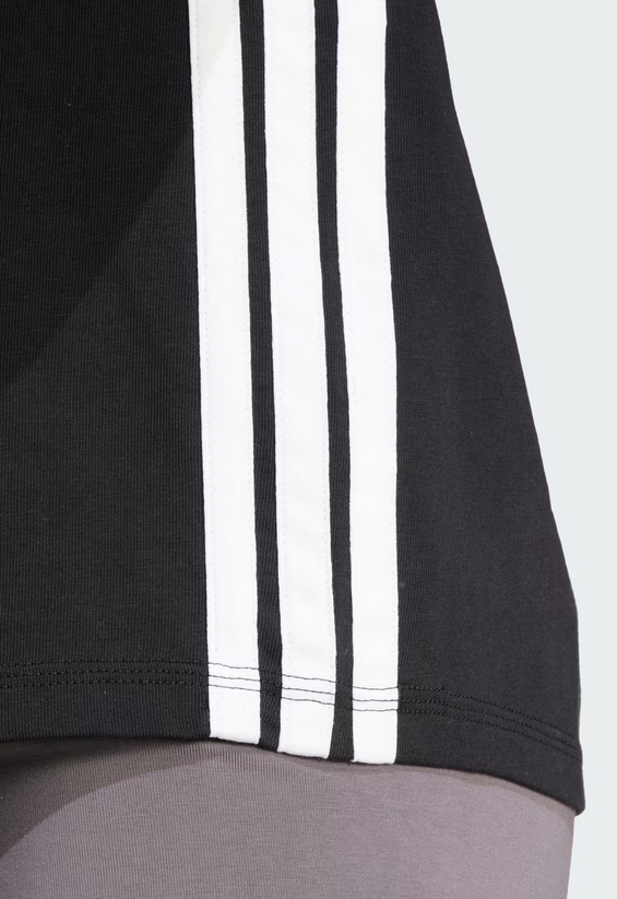 T-shirt Donna Adidas Essentials 3 Stripes - Nero