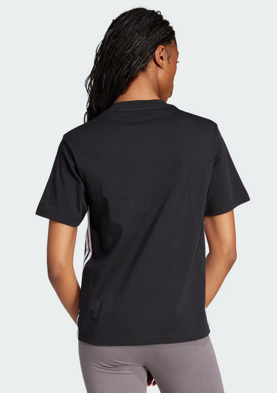 T-shirt Donna Adidas Essentials 3 Stripes - Nero