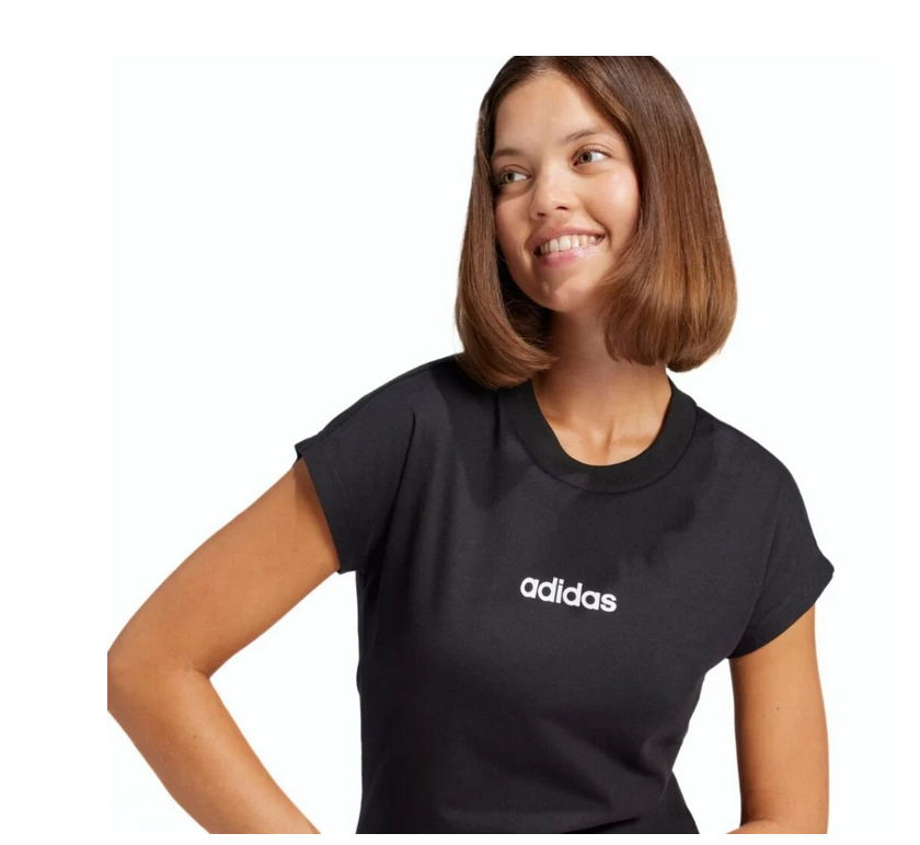 T-shirt Donna Adidas Essentials Linear - Nero