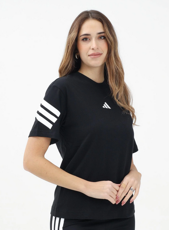 T-shirt Donna Adidas Future Icons 3-Stripes Tee - Nero