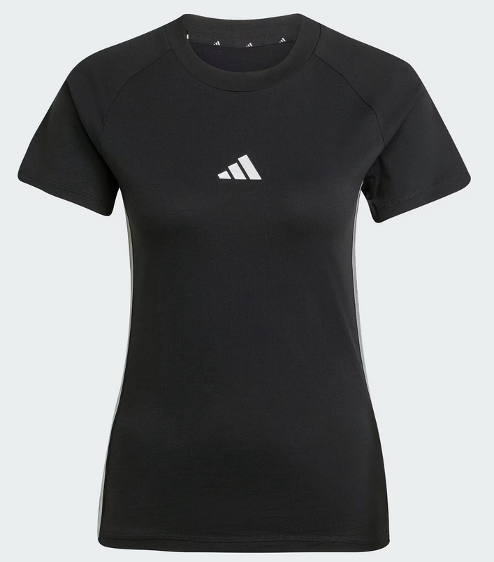 T-Shirt Donna Adidas Holiday 3-Stripes Slim Tee - Nero