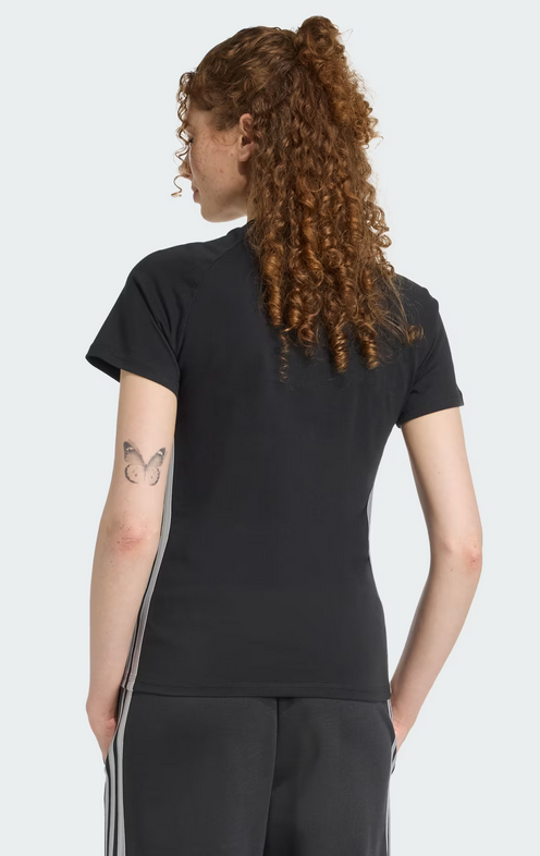 T-Shirt Donna Adidas Holiday 3-Stripes Slim Tee - Nero