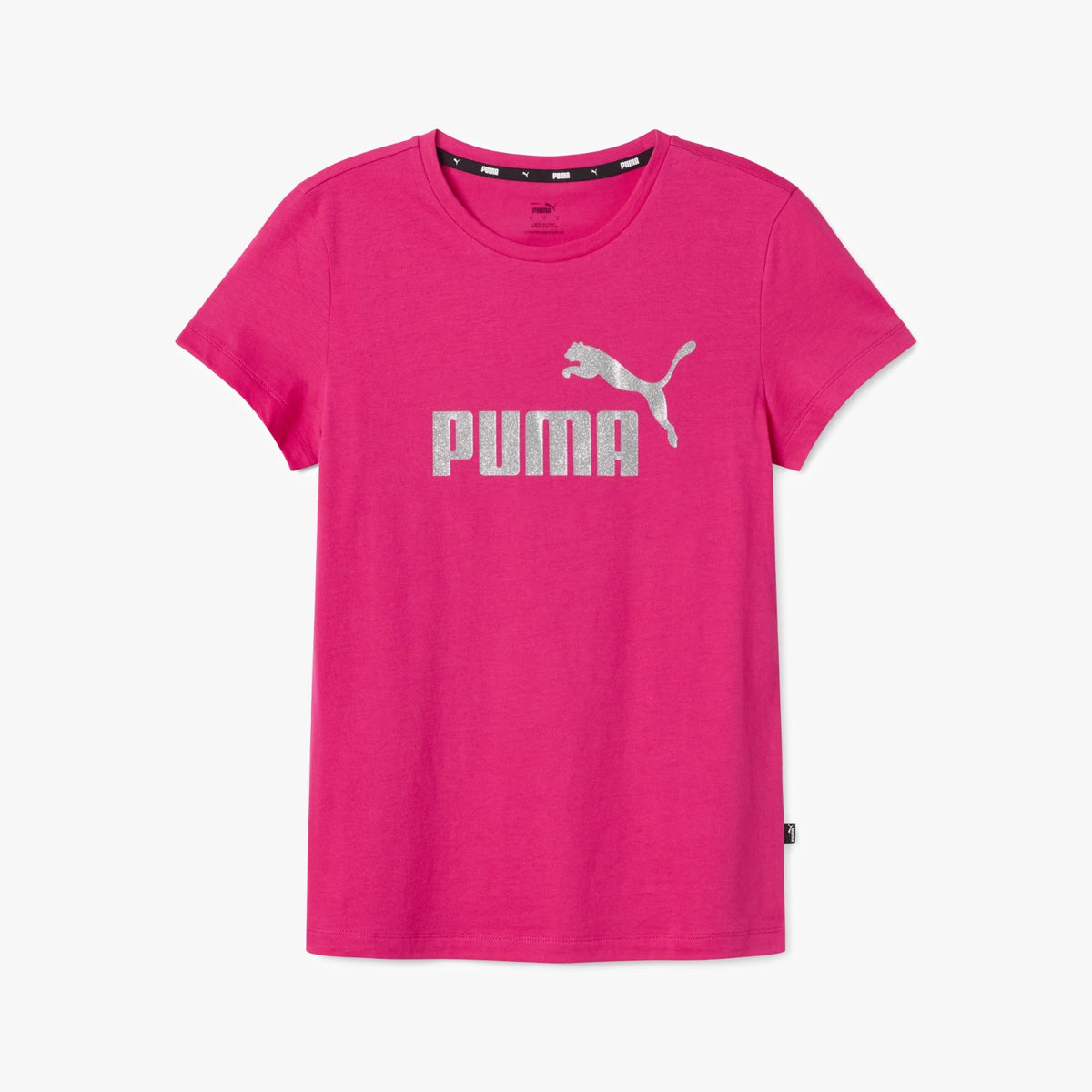 T-shirt Donna Puma Logo Glitter - Fucsia