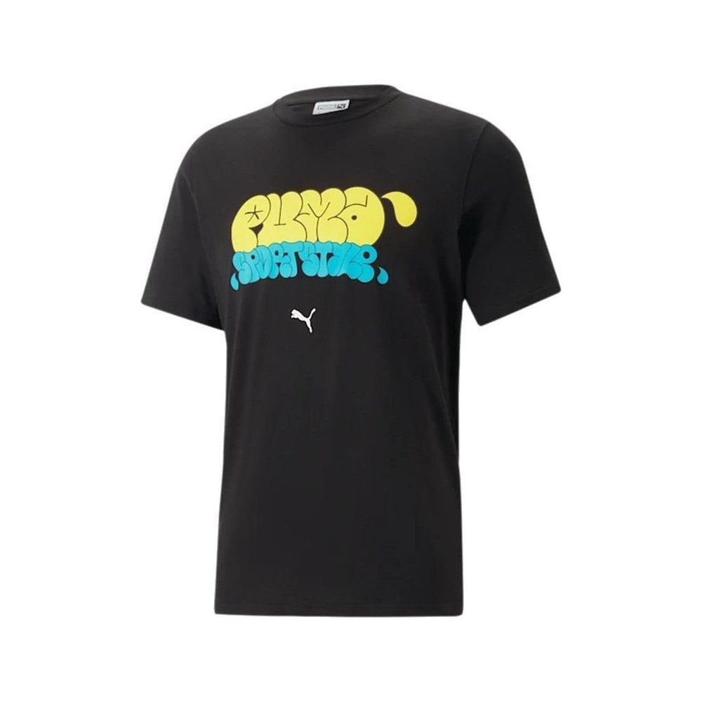 T-SHIRT UOMO PUMA GRAFFITI TEE NERO IN COTONE