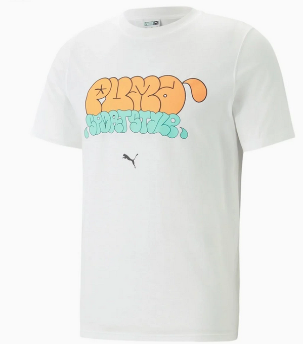 T-SHIRT UOMO PUMA GRAFFITI TEE BIANCO IN COTONE