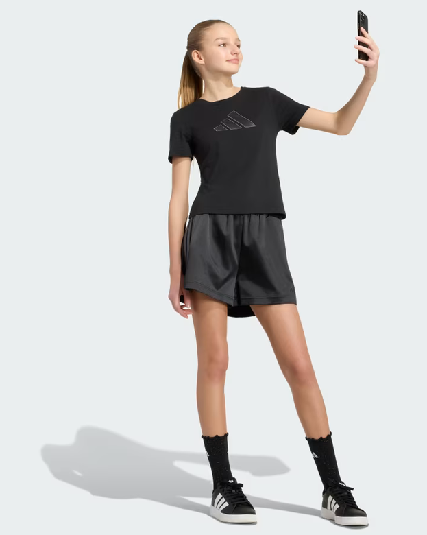 T-shirt Ragazza Adidas Satin - Nero