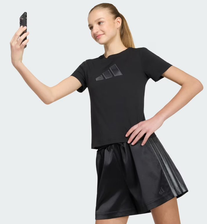 T-shirt Ragazza Adidas Satin - Nero