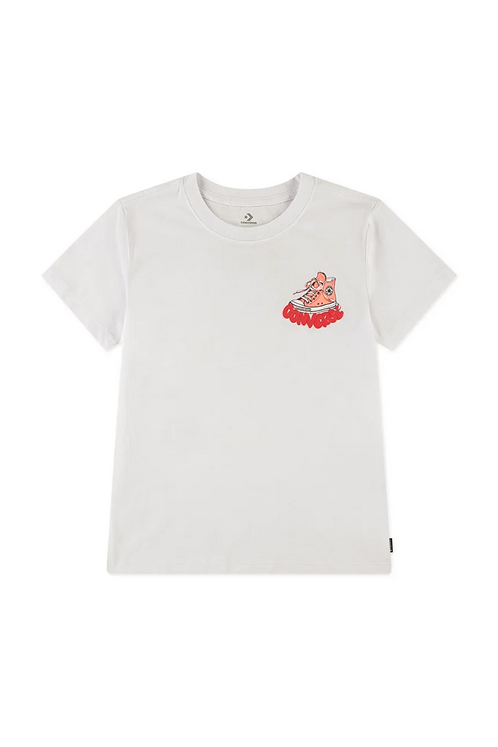 T-shirt ragazza Converse BUBBLE SNEAKER  - BIANCO