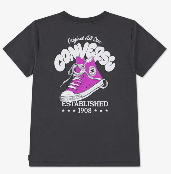 T-shirt ragazza Converse BUBBLE SNEAKER  - Grigio