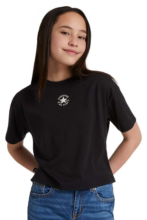 T-shirt ragazza Converse CNVG Chuck Patch Boxy - Nero
