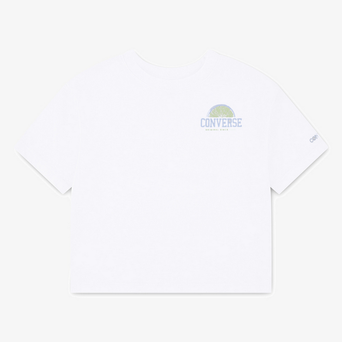 T-shirt Ragazza Converse CNVG FRONT BACK FRUIT BOXY TEE - Bianco