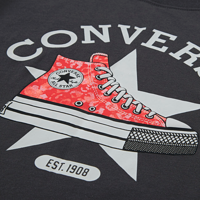 T-shirt ragazza Converse sneaker graphics  - Grigio\rosso