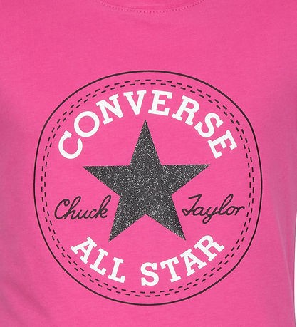 T-Shirt ragazza Convese Chuck Patch - Fucsia