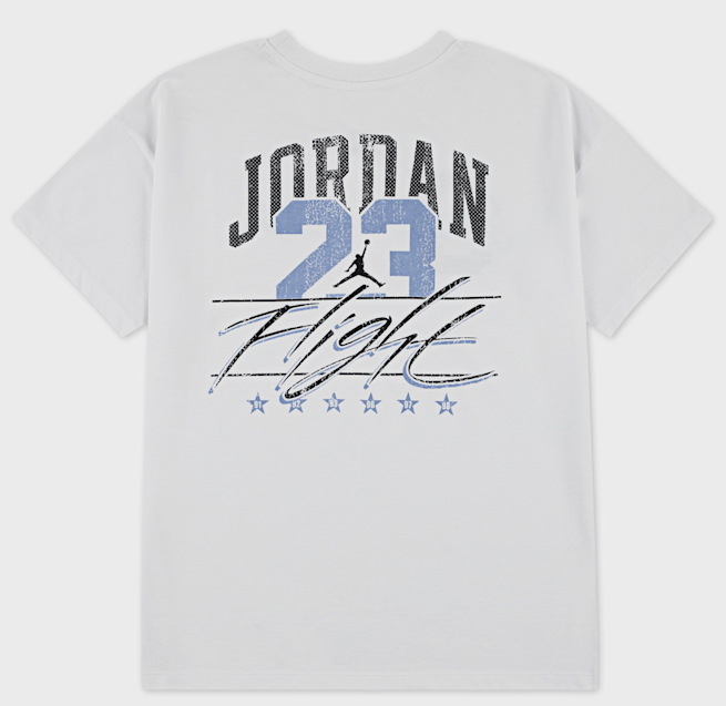 T-shirt Ragazza Jordan Distressed Colligiate - Bianco