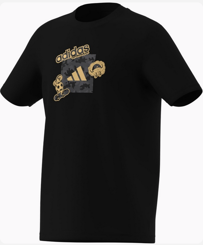 T-shirt RAGAZZO ADIDAS CAMO TRAIN - NERO
