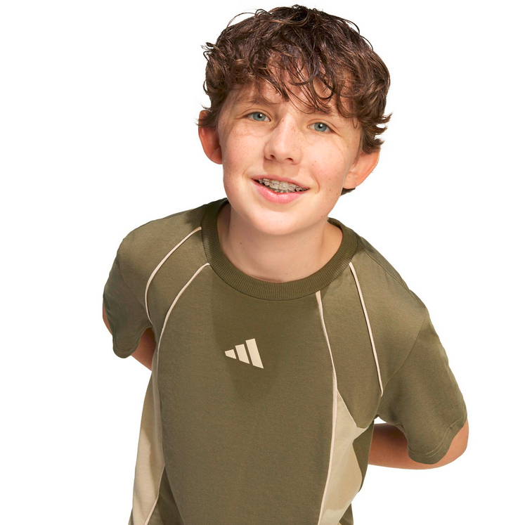 T-Shirt Ragazzo ADIDAS Color Block - VERDE
