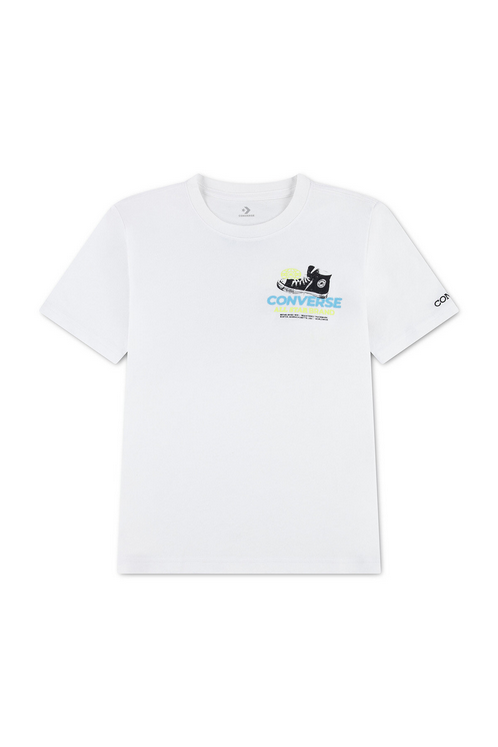 T-shirt Ragazzo Converse frontback texture - BIANCO