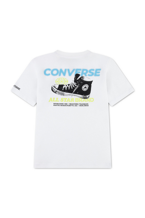 T-shirt Ragazzo Converse frontback texture - BIANCO