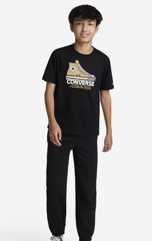 T-shirt Ragazzo Converse Graphic Sneaker - Nero