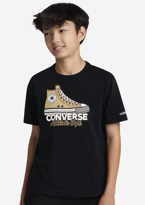 T-shirt Ragazzo Converse Graphic Sneaker - Nero