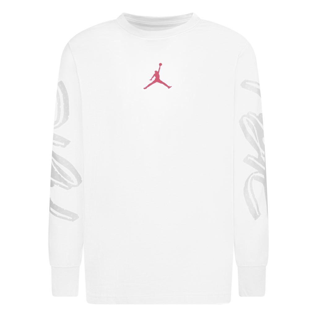 T-shirt ragazzo maniche lunghe Jordan Jumpman Flight - bianco