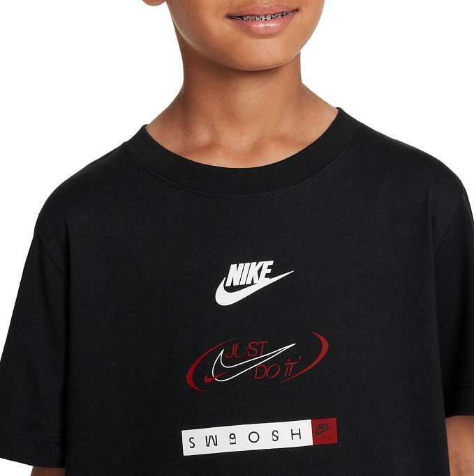 T-shirt Ragazzo Nike Multi Logo - Nero