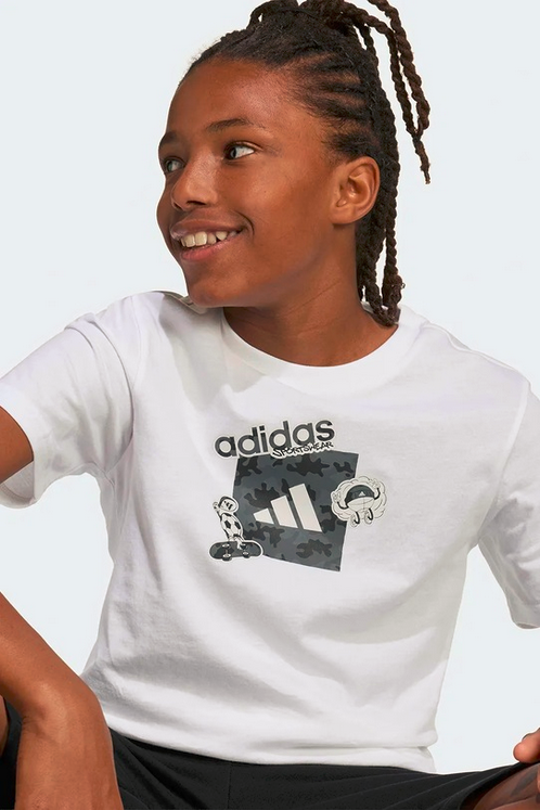 T-shirt Unisex Adidas CAMO TRAIN - Bianco