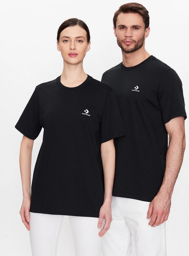 T-shirt Unisex Converse Go-To Embroidered Star Chevron Standard Fit - Nero