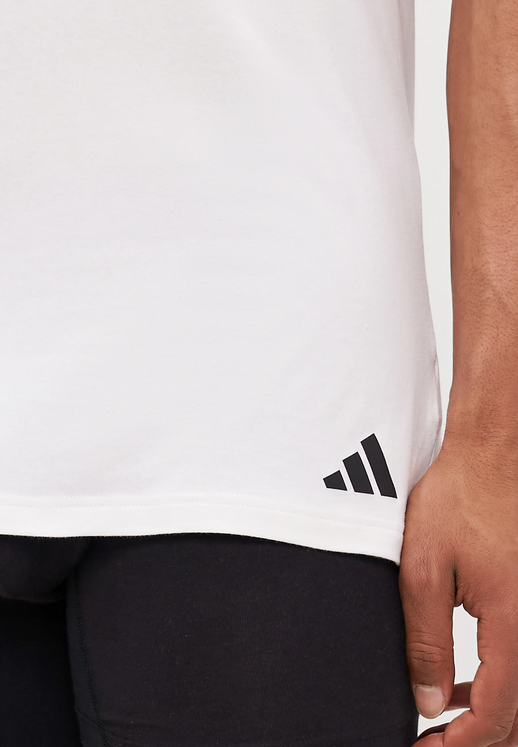 T-shirt uomo Adidas Active Flex Cotton Crew Neck 2pk - Bianco
