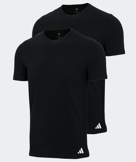 T-shirt uomo Adidas Active Flex Cotton Crew Neck 2pk - Nero