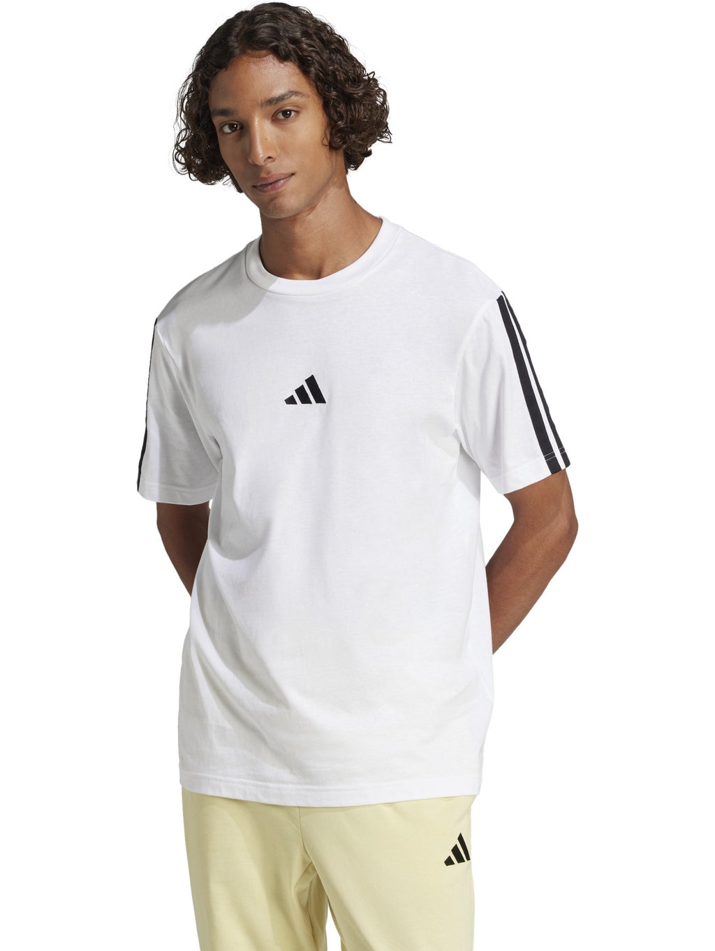 T-shirt Uomo Adidas Essentials 3-Stripes - Bianco